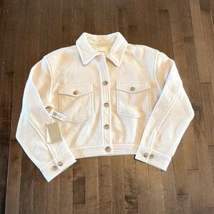 NWT Wilfred Ganna Cropped Jacket XL Heather Light Oatmeal